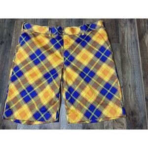Loudmouth Golf Shorts Mens 38 Fun Loud Bold Argyle Plaid‎ Casual Cotton Active